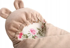 Babymam otulacz do fotelika wózka nosidełka zapinany ciepły bawełna plusz