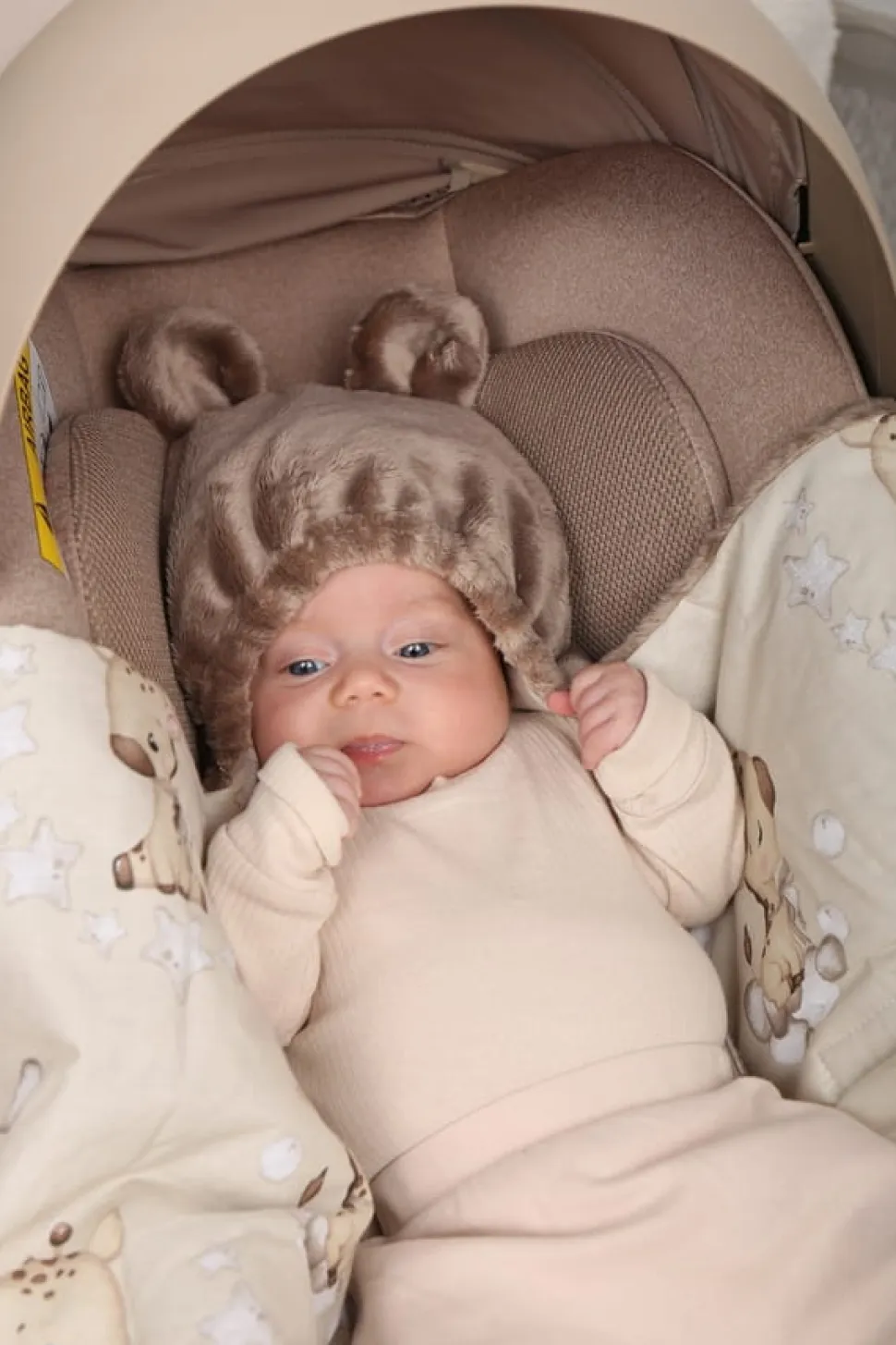 Babymam otulacz do fotelika wózka nosidełka zapinany ciepły bawełna plusz