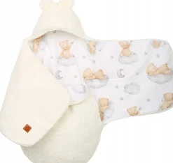 Babymam otulacz do fotelika wózka nosidełka zapinany ciepły bawełna plusz
