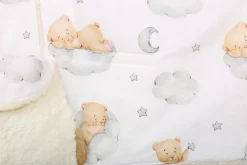 Babymam otulacz do fotelika wózka nosidełka zapinany ciepły bawełna plusz