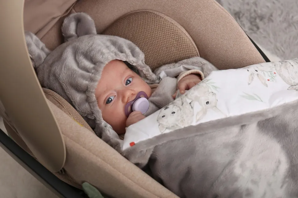 Babymam otulacz do fotelika wózka nosidełka zapinany ciepły bawełna plusz