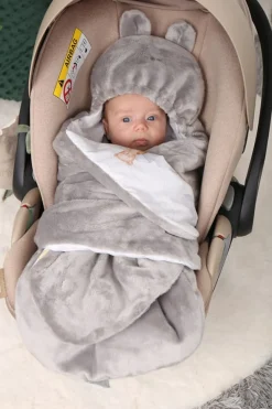 Babymam otulacz do fotelika wózka nosidełka zapinany ciepły bawełna plusz