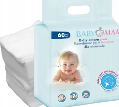 Babymam płatki kosmetyczne bawełniane dla niemowląt dzieci 60szt