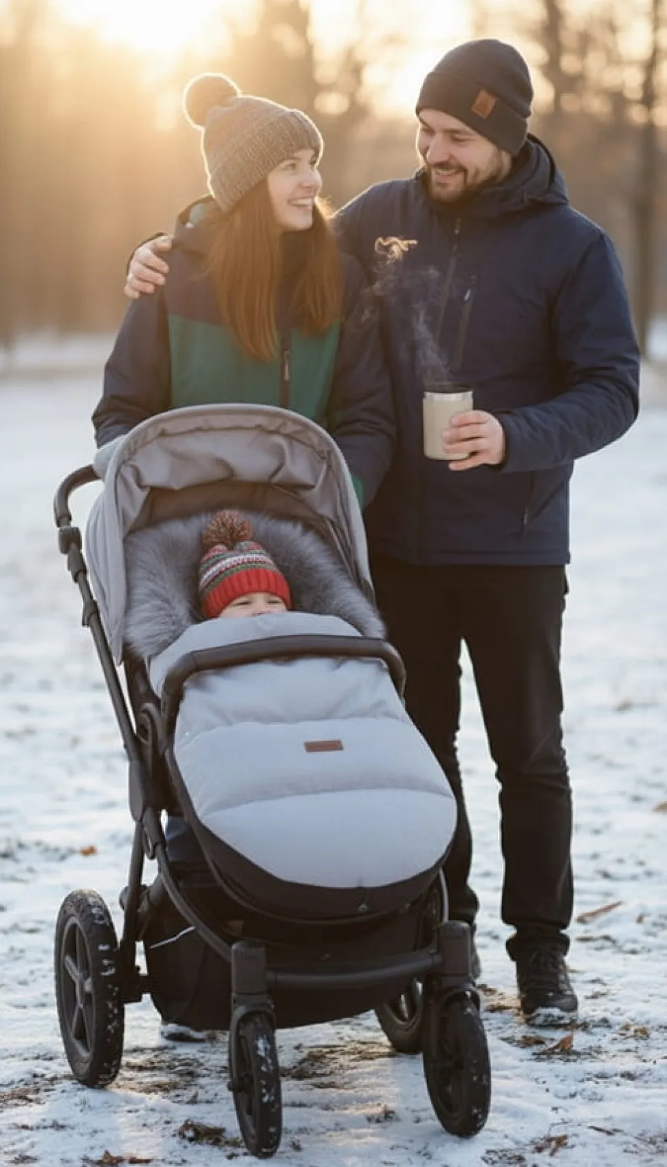 Babymam śpiworek do wózka sanek gondoli wodoodporny ocieplany z futerkiem
