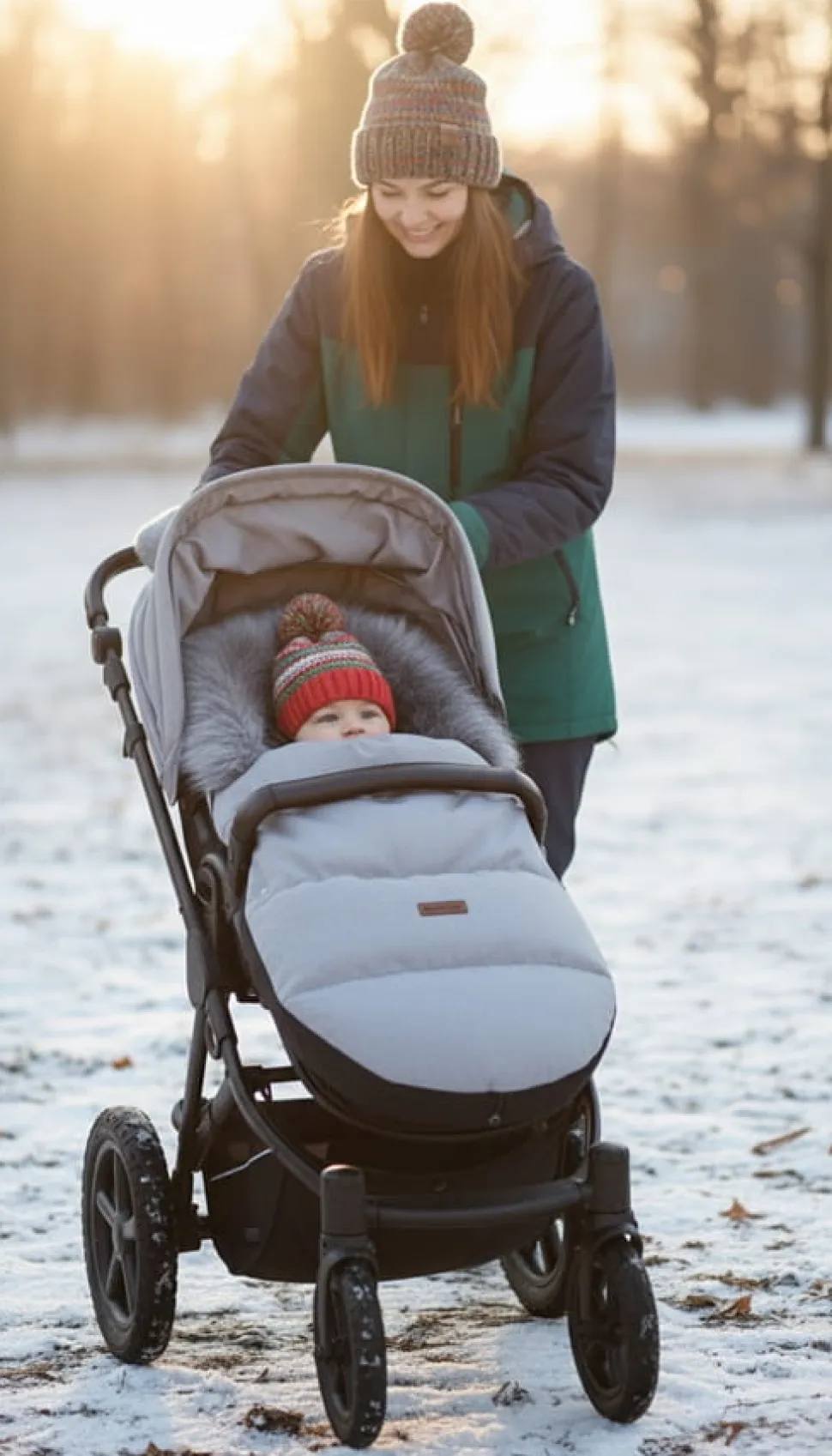 Babymam śpiworek do wózka sanek gondoli wodoodporny ocieplany z futerkiem