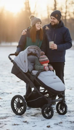 Babymam śpiworek do wózka sanek gondoli wodoodporny ocieplany z futerkiem