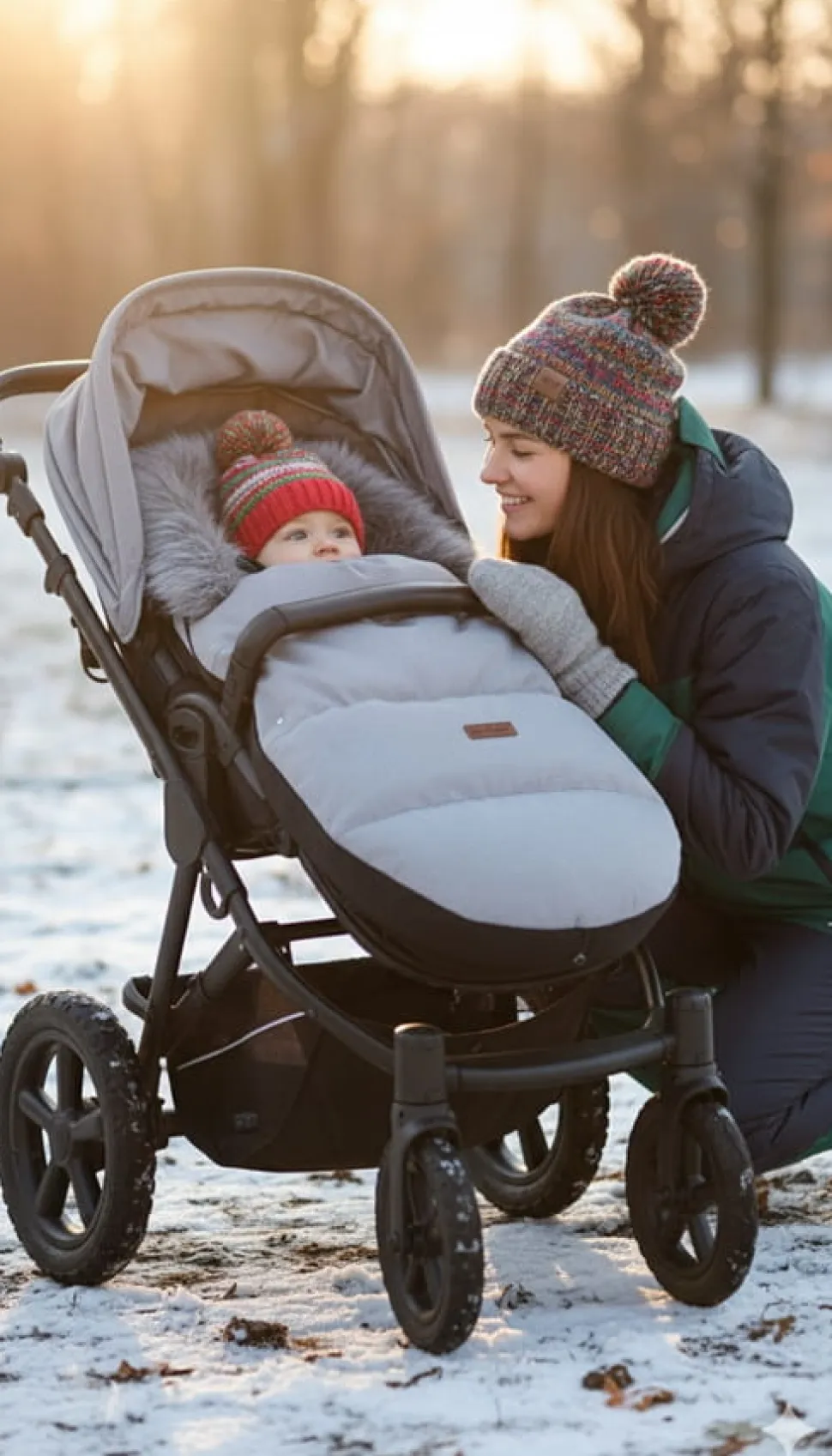 Babymam śpiworek do wózka sanek gondoli wodoodporny ocieplany z futerkiem