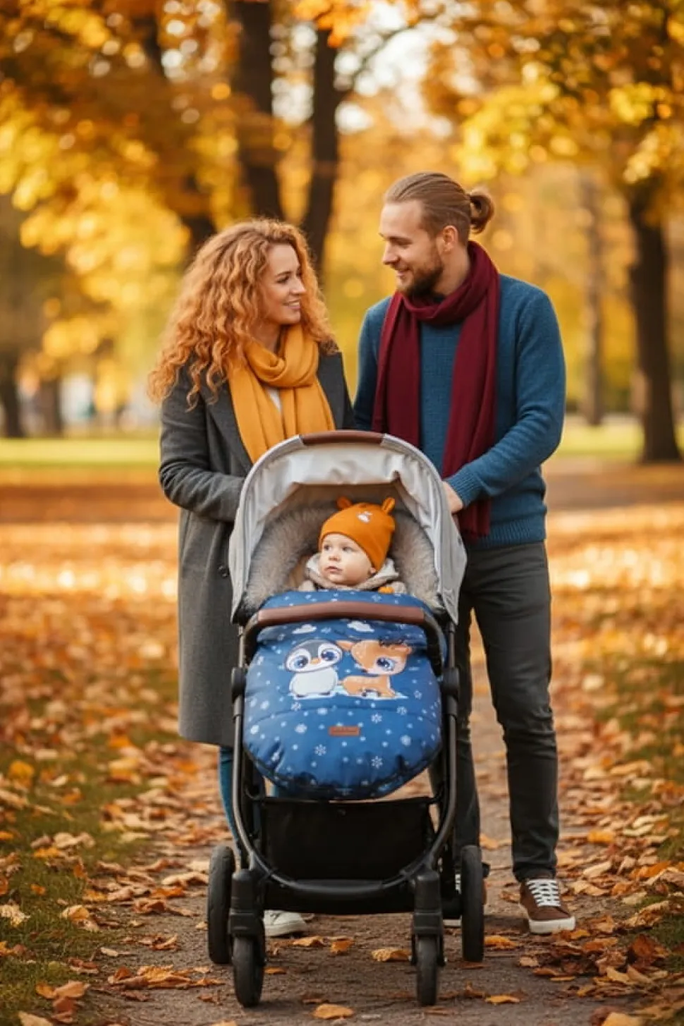 Babymam śpiworek do wózka sanek gondoli wodoodporny ocieplany z futerkiem
