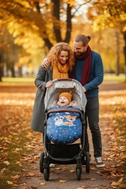Babymam śpiworek do wózka sanek gondoli wodoodporny ocieplany z futerkiem