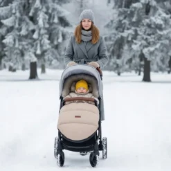 Babymam śpiworek do wózka sanek gondoli wodoodporny ocieplany z futerkiem