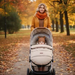 Babymam śpiworek do wózka sanek gondoli wodoodporny ocieplany z futerkiem