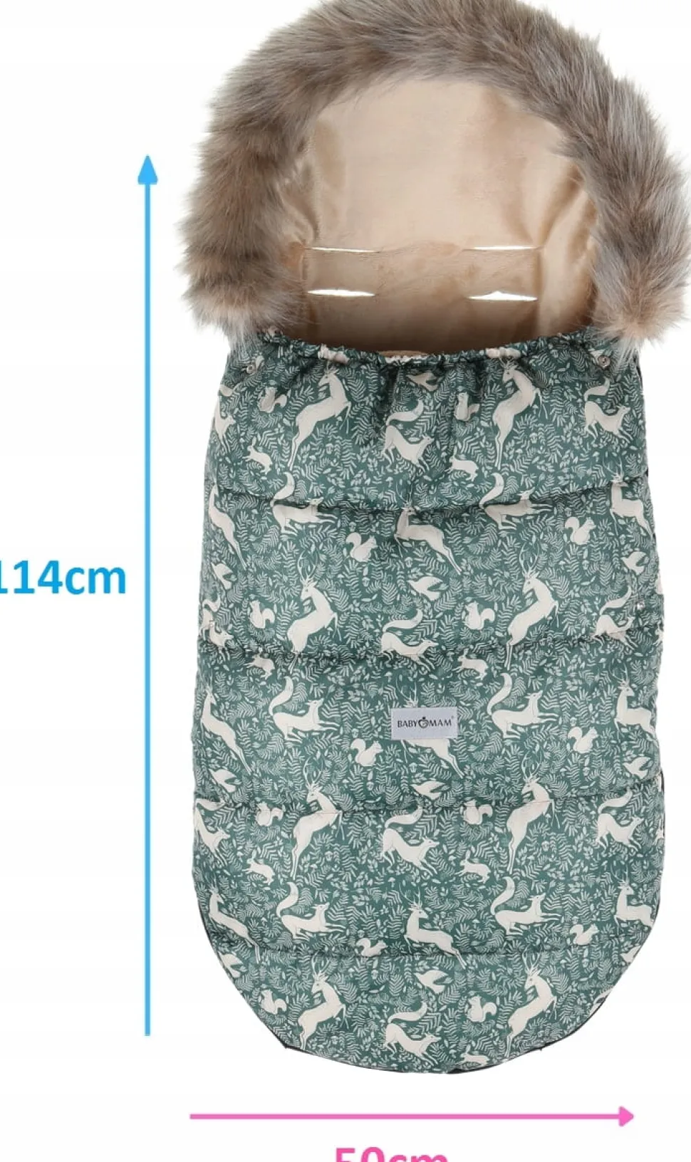 Babymam śpiworek do wózka sanek na zimę maxi 114cm