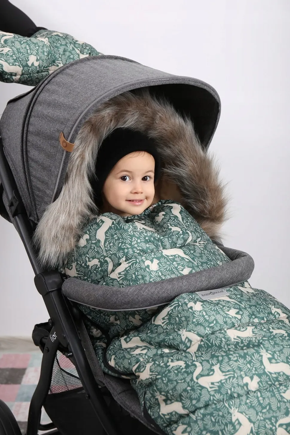 Babymam śpiworek do wózka sanek na zimę maxi 114cm