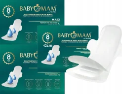 Babymam podpaski poporodowe ze skrzydełkami na noc podkłady 8szt