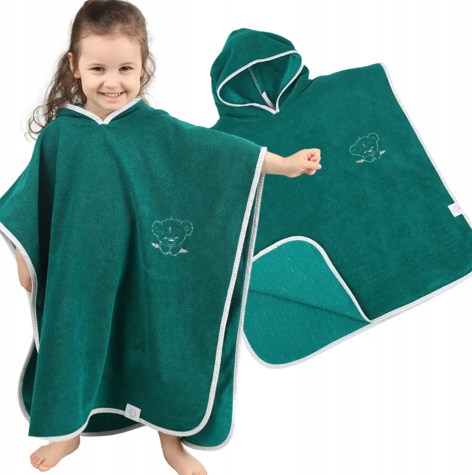Babymam poncho kąpielowe okrycie z kapturem duże