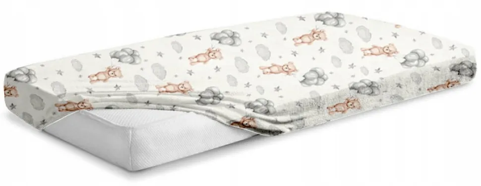 Babymam prześcieradło do kołyski 90x40 cm z gumką 100% bawełna