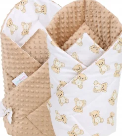 Babymam rożek becik niemowlęcy otulacz minky 80x80