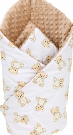 Babymam rożek becik niemowlęcy otulacz minky 80x80
