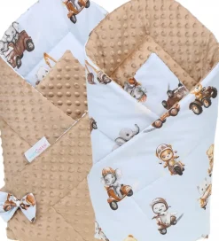 Babymam rożek becik niemowlęcy otulacz minky 80x80