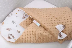 Babymam rożek becik niemowlęcy otulacz minky 80x80