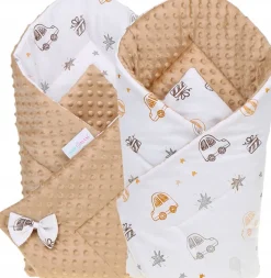 Babymam rożek becik niemowlęcy otulacz minky 80x80