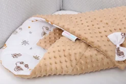 Babymam rożek becik niemowlęcy otulacz minky 80x80