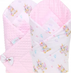 Babymam rożek becik niemowlęcy otulacz minky 80x80