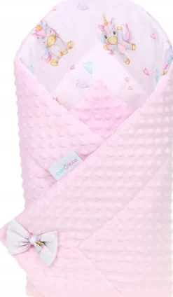 Babymam rożek becik niemowlęcy otulacz minky 80x80