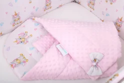 Babymam rożek becik niemowlęcy otulacz minky 80x80