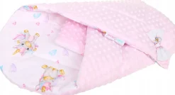 Babymam rożek becik niemowlęcy otulacz minky 80x80