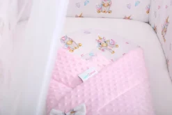 Babymam rożek becik niemowlęcy otulacz minky 80x80