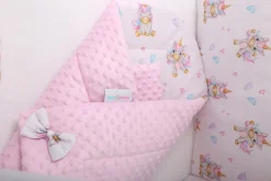 Babymam rożek becik niemowlęcy otulacz minky 80x80