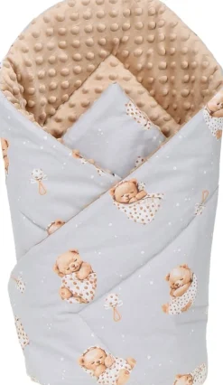 Babymam rożek becik niemowlęcy otulacz minky 80x80