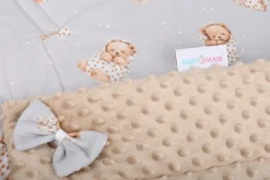 Babymam rożek becik niemowlęcy otulacz minky 80x80