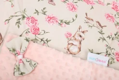 Babymam rożek becik niemowlęcy otulacz minky 80x80