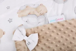 Babymam rożek becik niemowlęcy otulacz minky 80x80