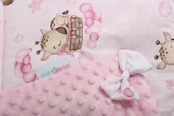Babymam rożek becik niemowlęcy otulacz minky 80x80