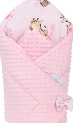 Babymam rożek becik niemowlęcy otulacz minky 80x80