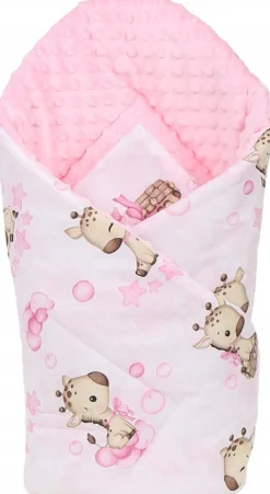 Babymam rożek becik niemowlęcy otulacz minky 80x80