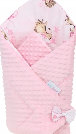 Babymam rożek becik niemowlęcy otulacz minky 80x80
