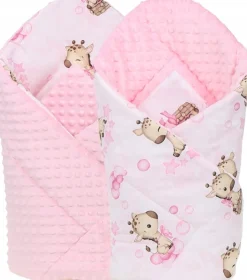Babymam rożek becik niemowlęcy otulacz minky 80x80