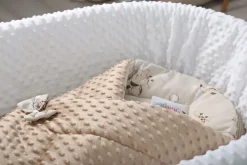 Babymam rożek becik niemowlęcy otulacz minky 80x80