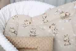 Babymam rożek becik niemowlęcy otulacz minky 80x80