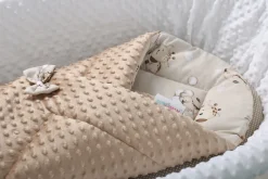 Babymam rożek becik niemowlęcy otulacz minky 80x80
