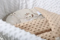 Babymam rożek becik niemowlęcy otulacz minky 80x80