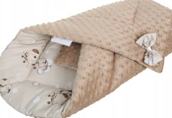 Babymam rożek becik niemowlęcy otulacz minky 80x80