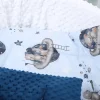 Babymam rożek becik niemowlęcy otulacz minky 80x80