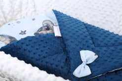 Babymam rożek becik niemowlęcy otulacz minky 80x80