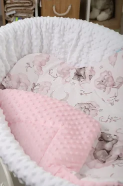 Babymam rożek becik niemowlęcy otulacz minky 80x80