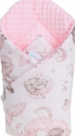 Babymam rożek becik niemowlęcy otulacz minky 80x80
